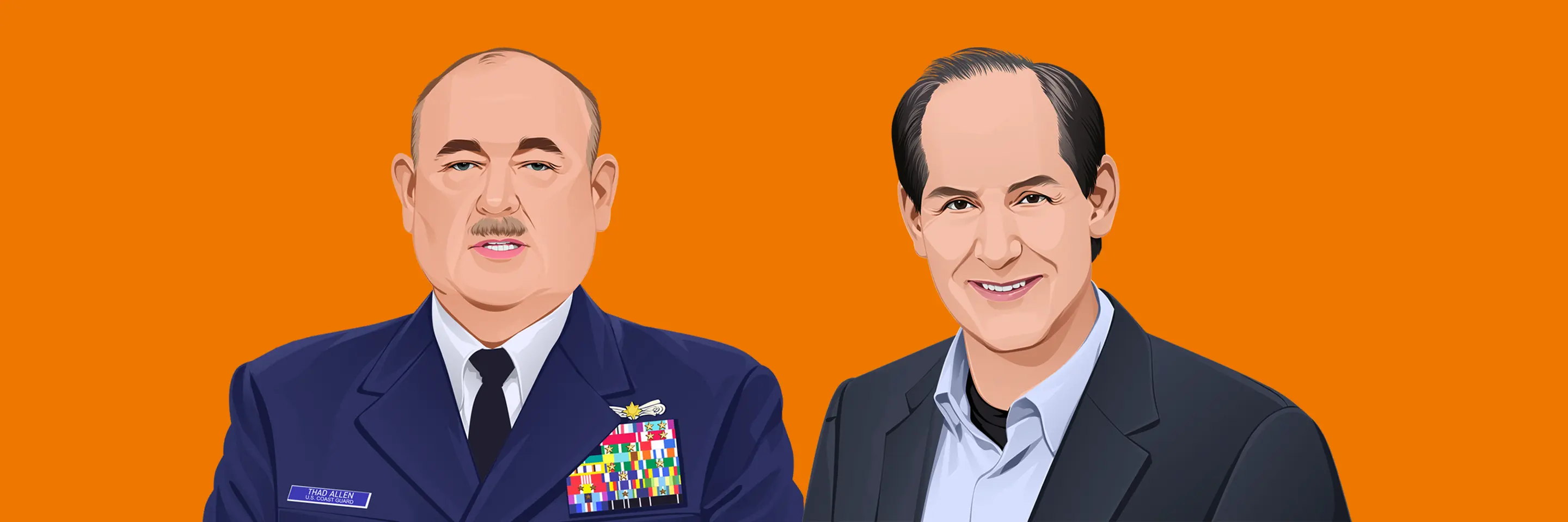 Illustration of Admiral Thad Allen and Frank Finelli