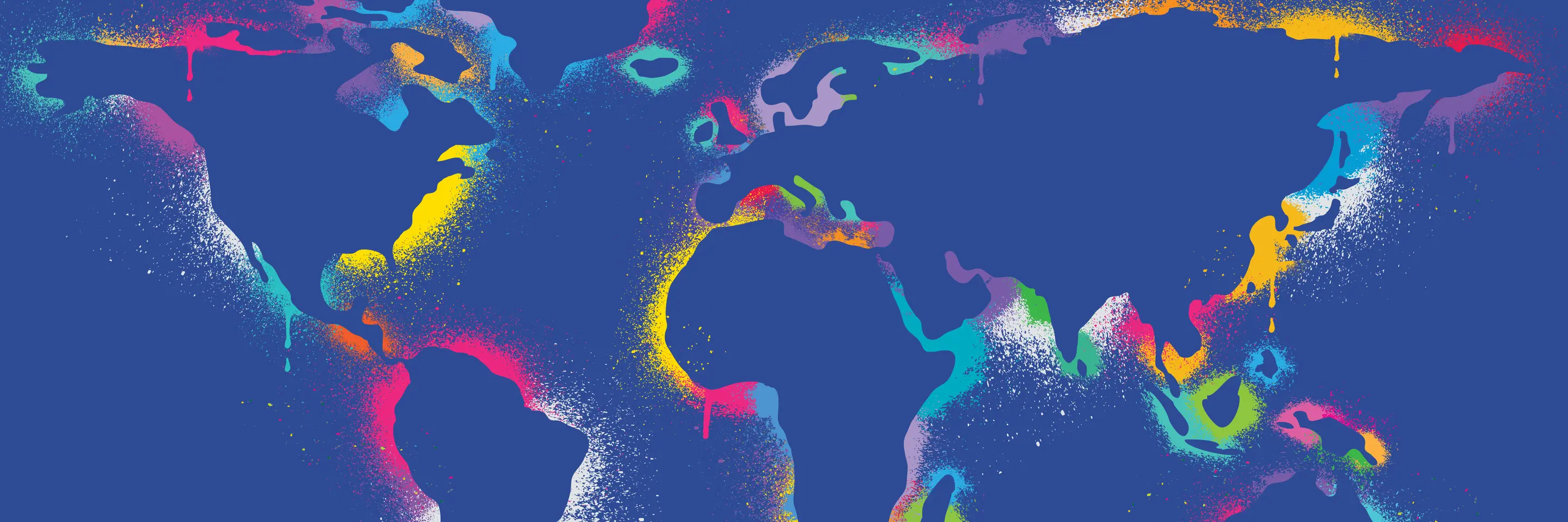 Stencil picture of a world map. 