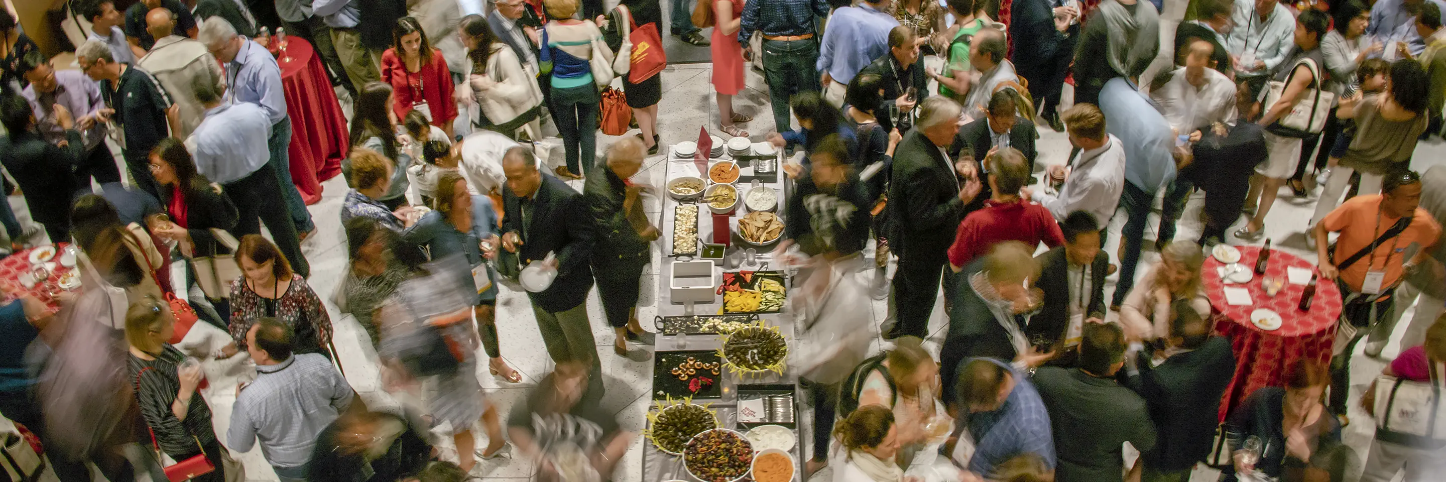 A time lapse of a large group of people at an event