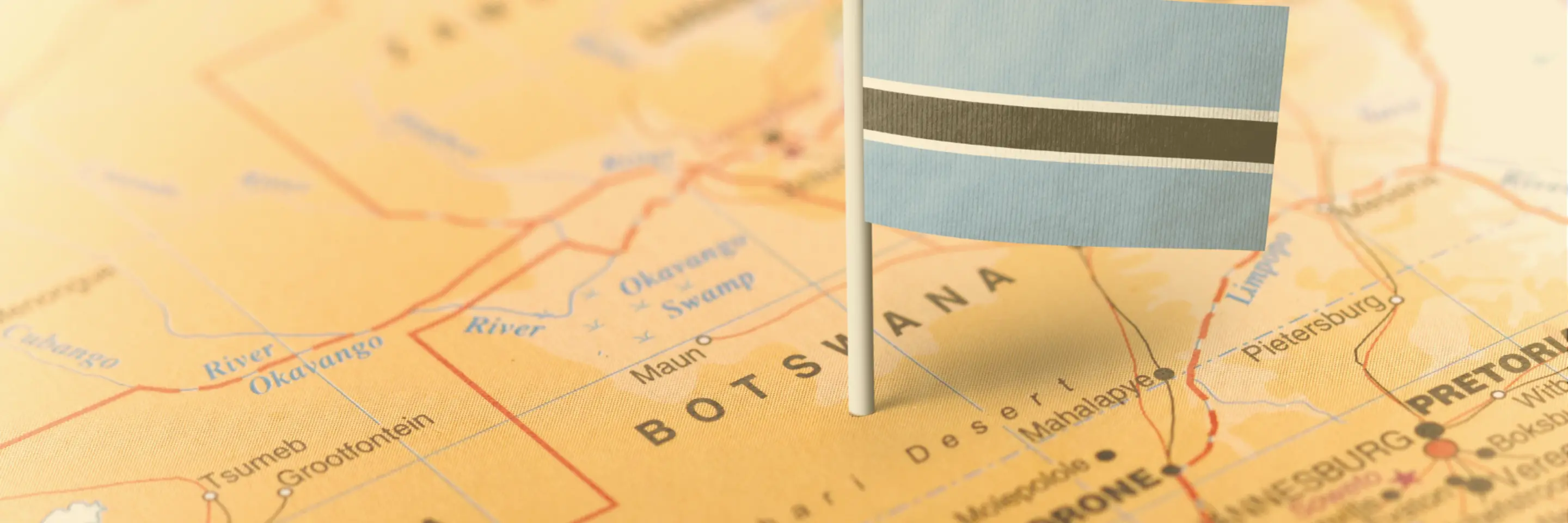 graphic of map of botswana 