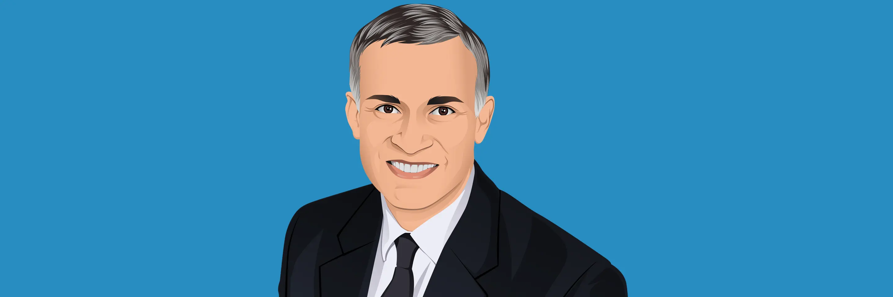 Illustration of smiling man in suit and tie