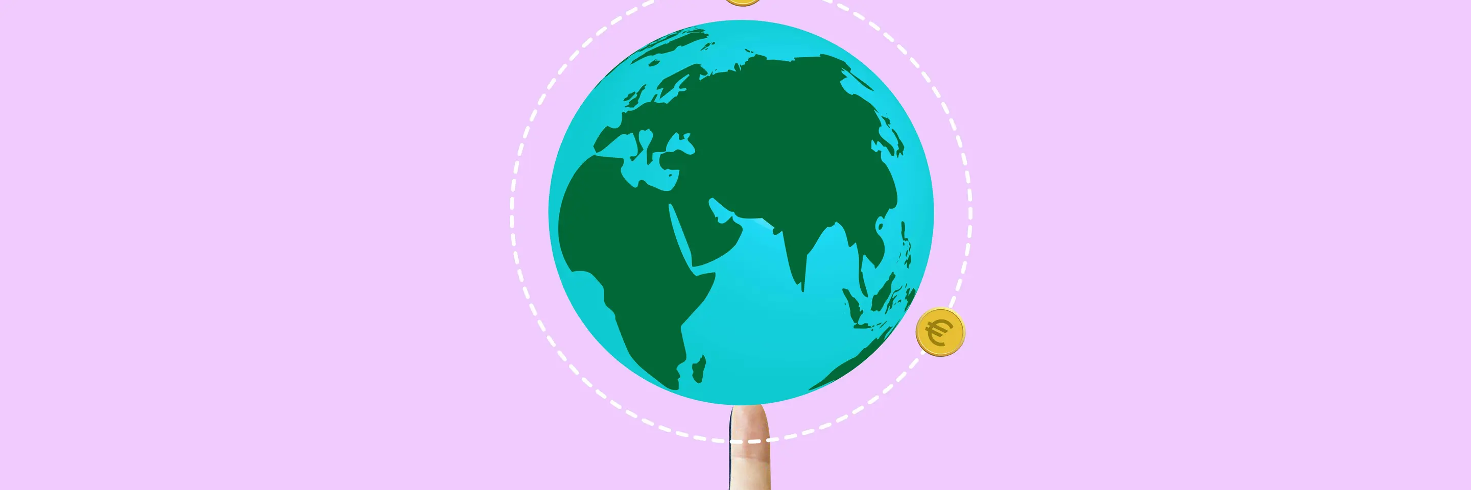 Person Pointing At An Earth Icon