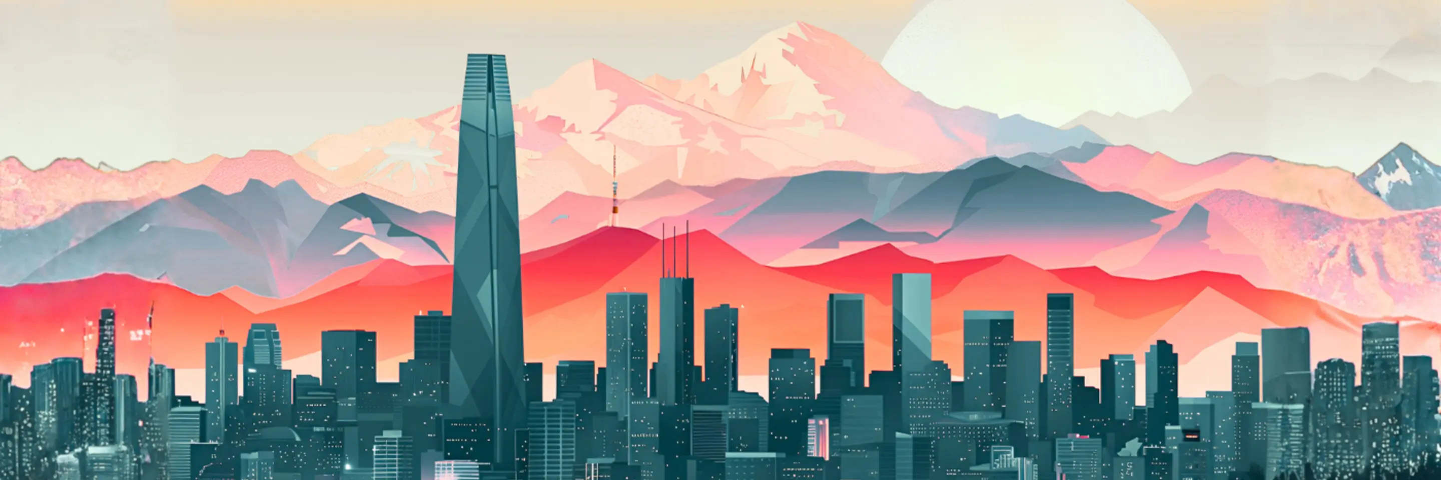 Santiago, Chile Skyline Illustration
