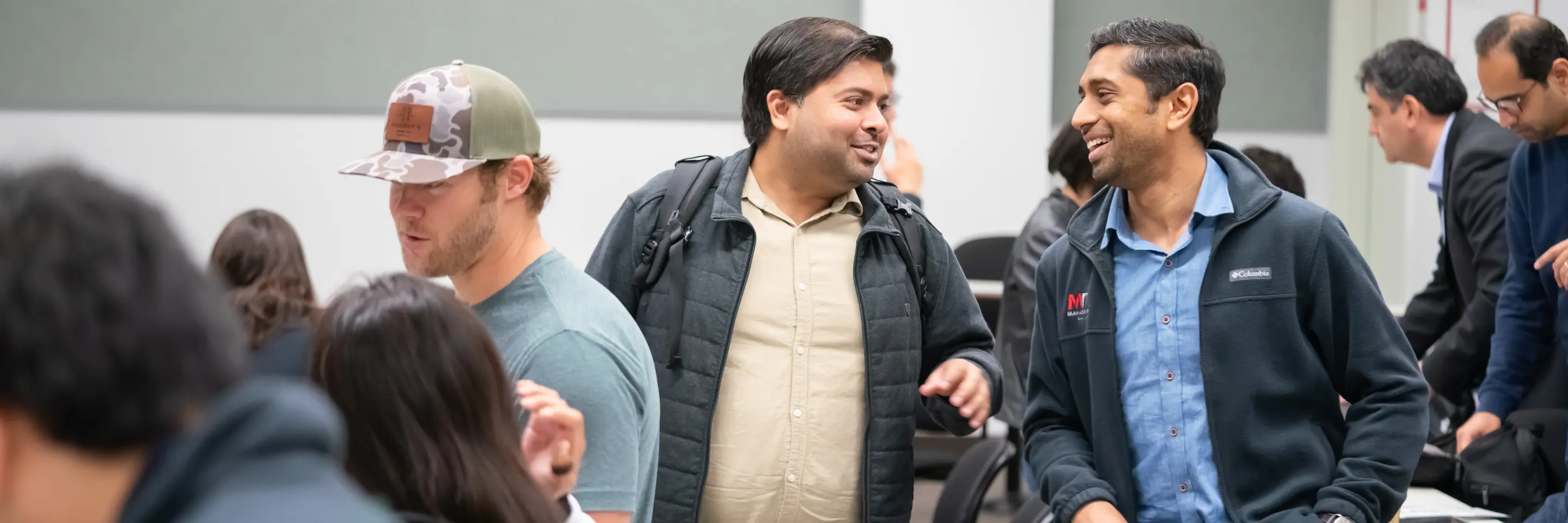 Students talking after class