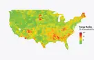 Map of average household energy burden between 2015 and 2020