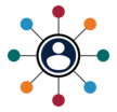 Web of colored circles interconnected