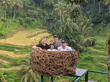 G-Lab Chickin Indonesia 25-26 team sitting in large man made nest
