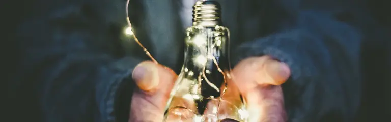 Man holding lightbulb