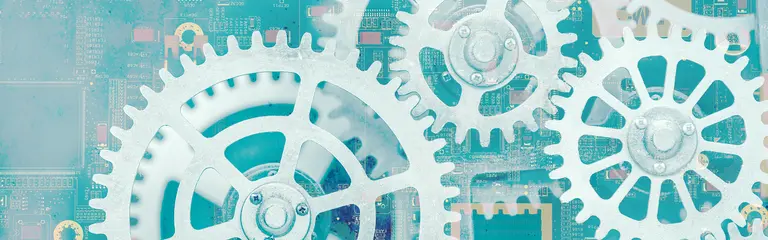Gears on top of a circuit board