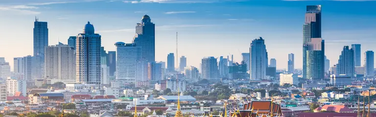 Sunrise with Grand Palace of Bangkok, Thailand