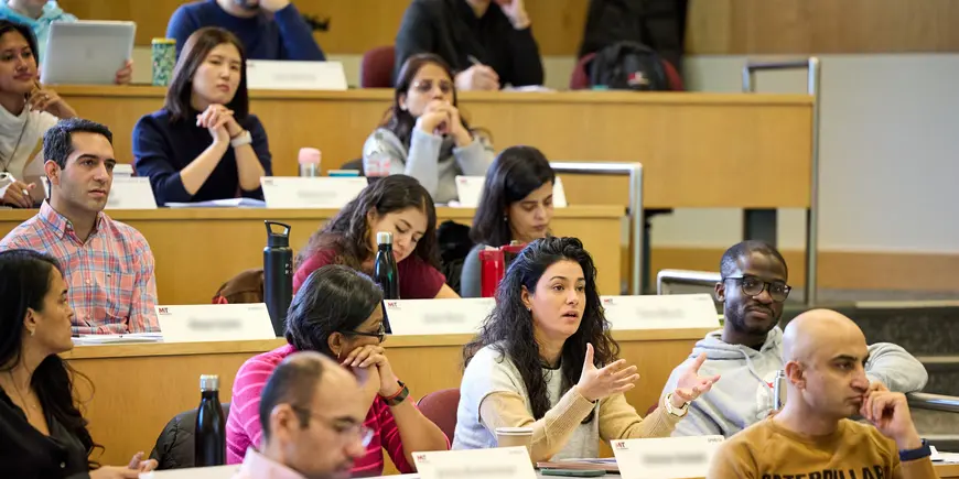 Students listen while in a Financial Management class.