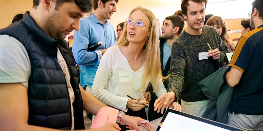 Anne Buisson in class.