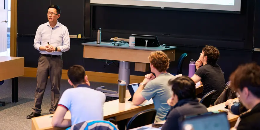 Professor Hui Chen teaches a class.