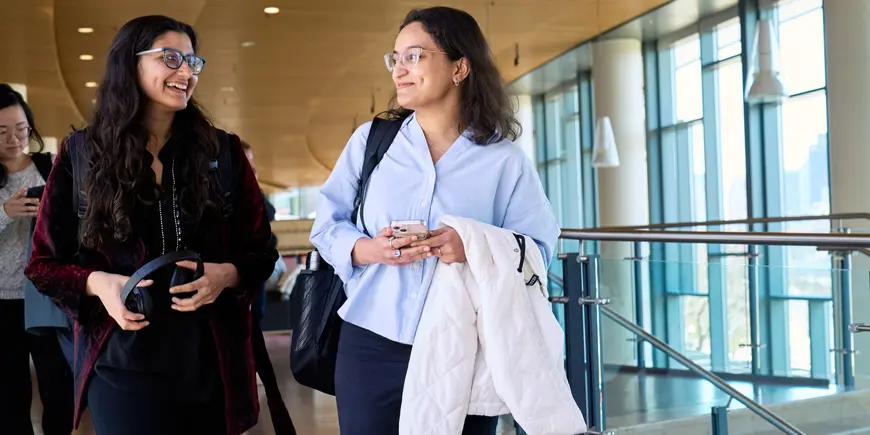 Khushi Pathak gets ready to go to class.