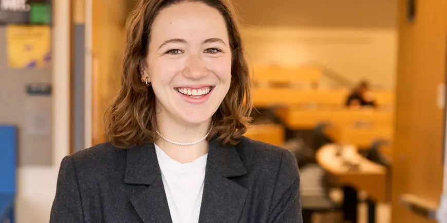 Benedetta Magni heads into her morning class.