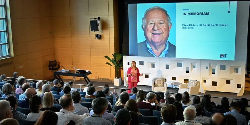 Interim Dean Perakis speaks at MIT Sloan Reunion 2024.
