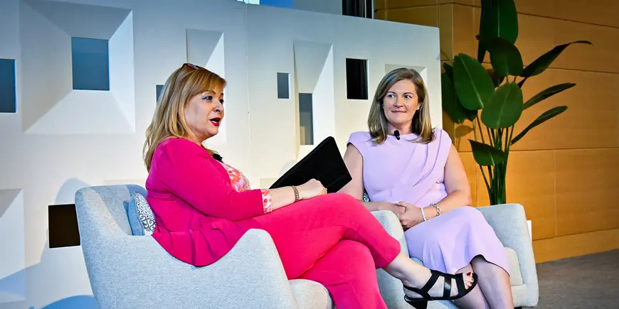 Interim Dean Perakis speaks with Senior Associate Dean Kathryn Hawkes