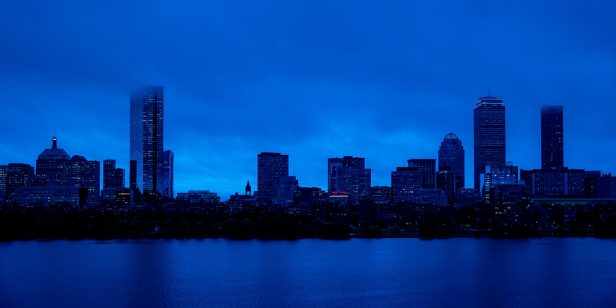 Boston skyline at night