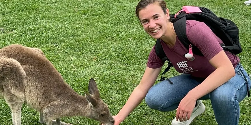 Lizzy and a kangaroo