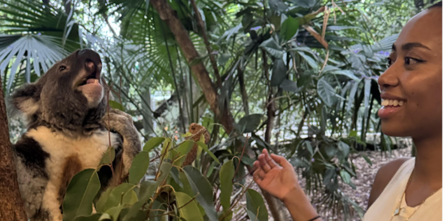 Bria and a koala