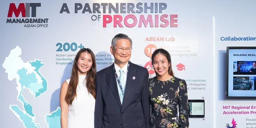 A group poses for a photo