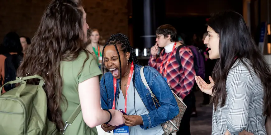 Group of women talking and laughing