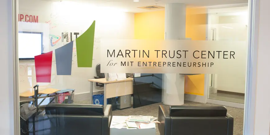 The Martin Trust Center sign at the front of the office. 