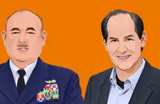 Admiral Thad Allen, SF ’89, and Frank Finelli, SM ’86