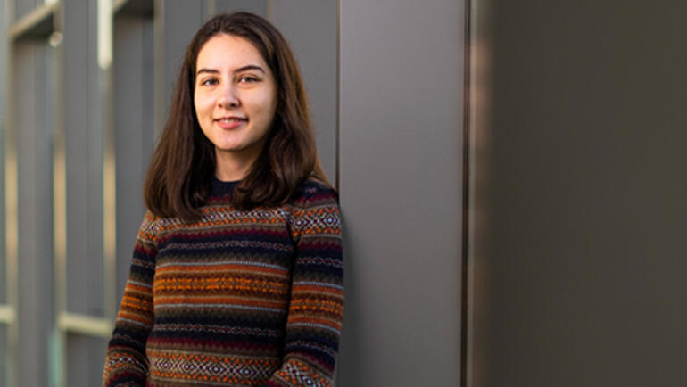 Valeria Robayo stands inside E62