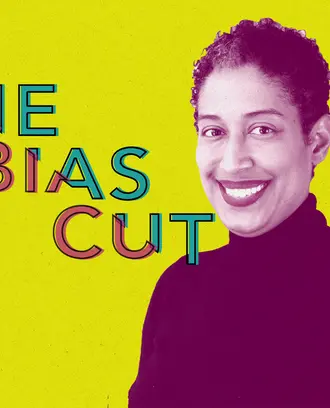 profile image of Angelique Adams on a lime green background for the bias cut