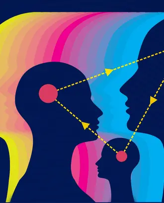 Illustration of people connected by lines