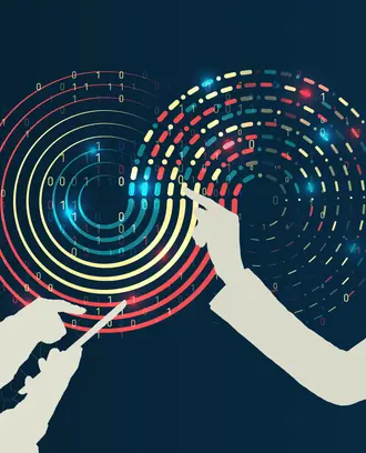 Illustration of information being delivered via AI 