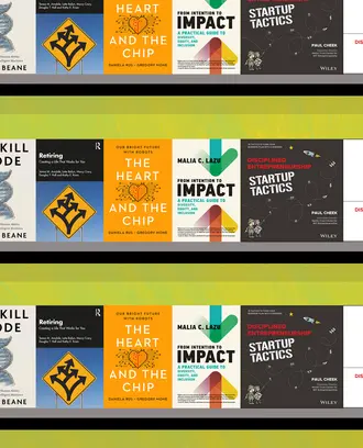 2024 MIT book list: Disciplined Entrepreneurship: 24 Steps to a Successful Startup by Bill Aulet; Disciplined Entrepreneurship Startup Tactics by Paul Cheek; Retiring: Creating a Life that Works for You by Lotte Bailyn, et al.; The Skill Code by Matt Beane; From Intention to Impact: A Practical Guide to Diversity, Equity, and Inclusion by Malia C. Lazu; Failure by Design by Georg Rilinger; The Heart and the Chip by Daniela Rus and Gregory Mone 
