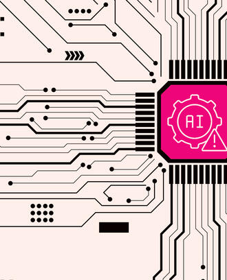 An AI warning icon appears on a circuit board