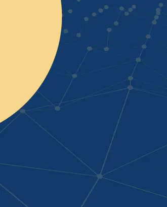 Large blue graphic of digital wave