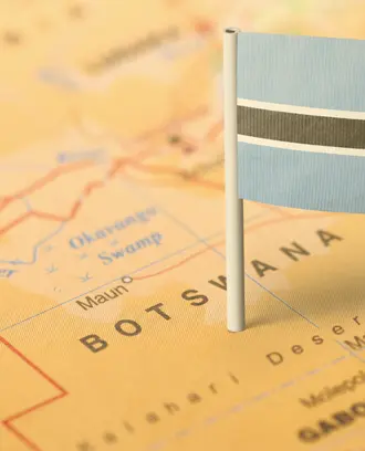 graphic of map of botswana 