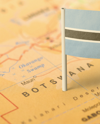 graphic of map of botswana