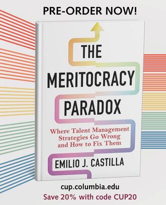 Cover of The Meritocracy Paradox, a new book by Emilio Castilla