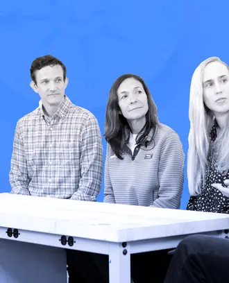 MIT Trust Center for Entrepreneurship entrepreneurs in residence: Jenny Larios Berlin, Chris Moses, Susan Neal, Devon Sherman Daley, and Macauley Kenney (left to right)