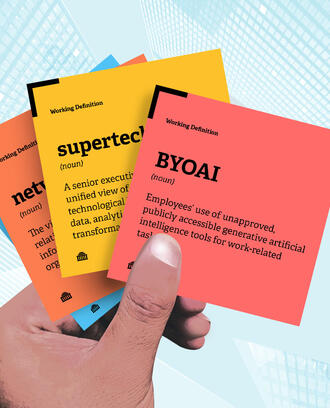 2025 MIT Sloan Working Definitions BYOAI and supertech leader appear in a person's hands