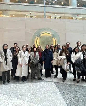Group photo of students smiling