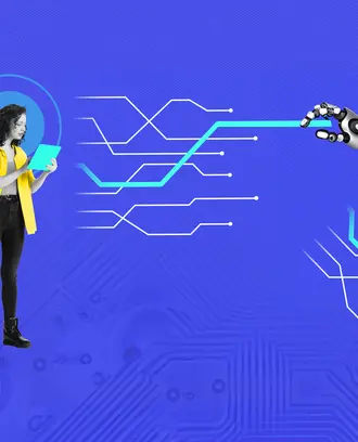 A person uses a chain of artificial intelligence