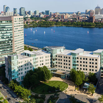 MIT Sloan aerial shot e62 campus charles river Boston