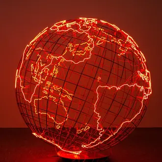 Red neon globe