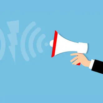 Two megaphones talking at each other but not getting through.