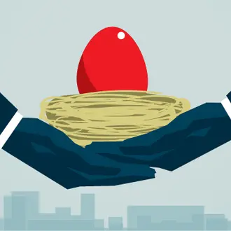 Graphic of someone holding a nest egg