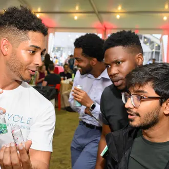 Presenter speaks to students