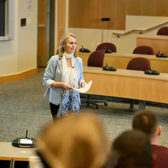 Catherine Wolfram in the classroom 