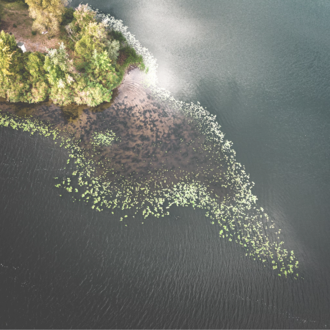 Aerial image of island