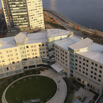 Aerial view of MIT Sloan School of Management